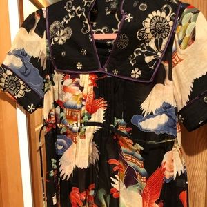 Lucky Brand Asian inspired top with tie